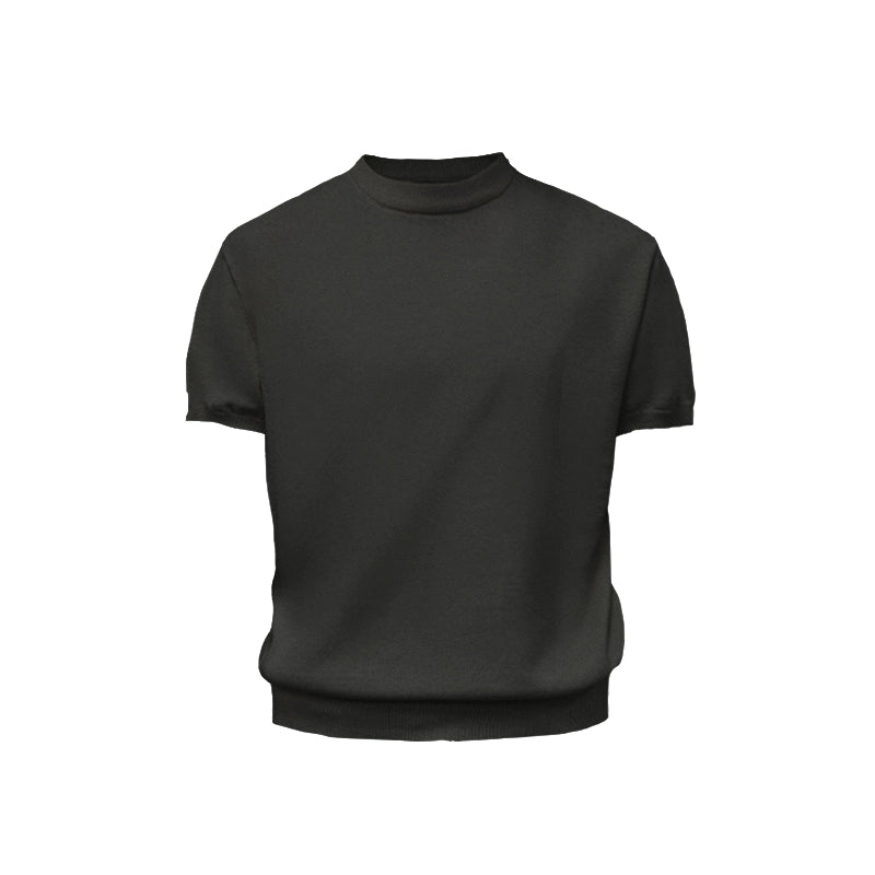 WANNA LAB Stretch-knit Sweater Front-shoulder Tee