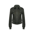 Audwyn Stand-up Collar Terry Cotton Slim-fitting Waist Short Jacket