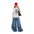 ANTERIOR LOVED Digital Vintage Love Print Loose Casual Tee