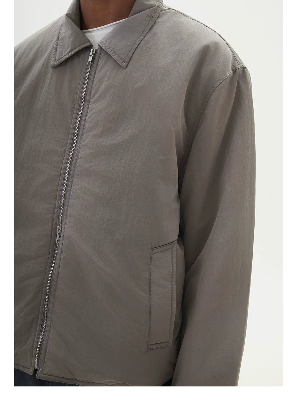 Anniehall Metal Nylon Zip Jacket Cotton