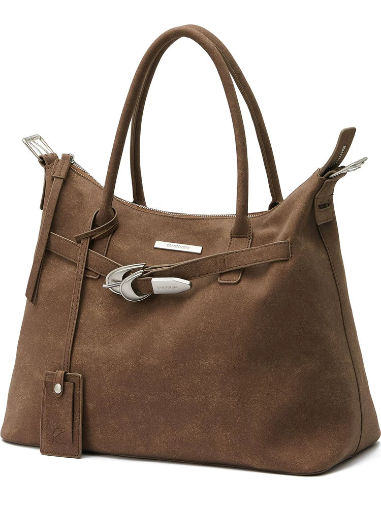 TAICHIISM Hand Bag Dual-purpose Buckle Suede Tote Bag