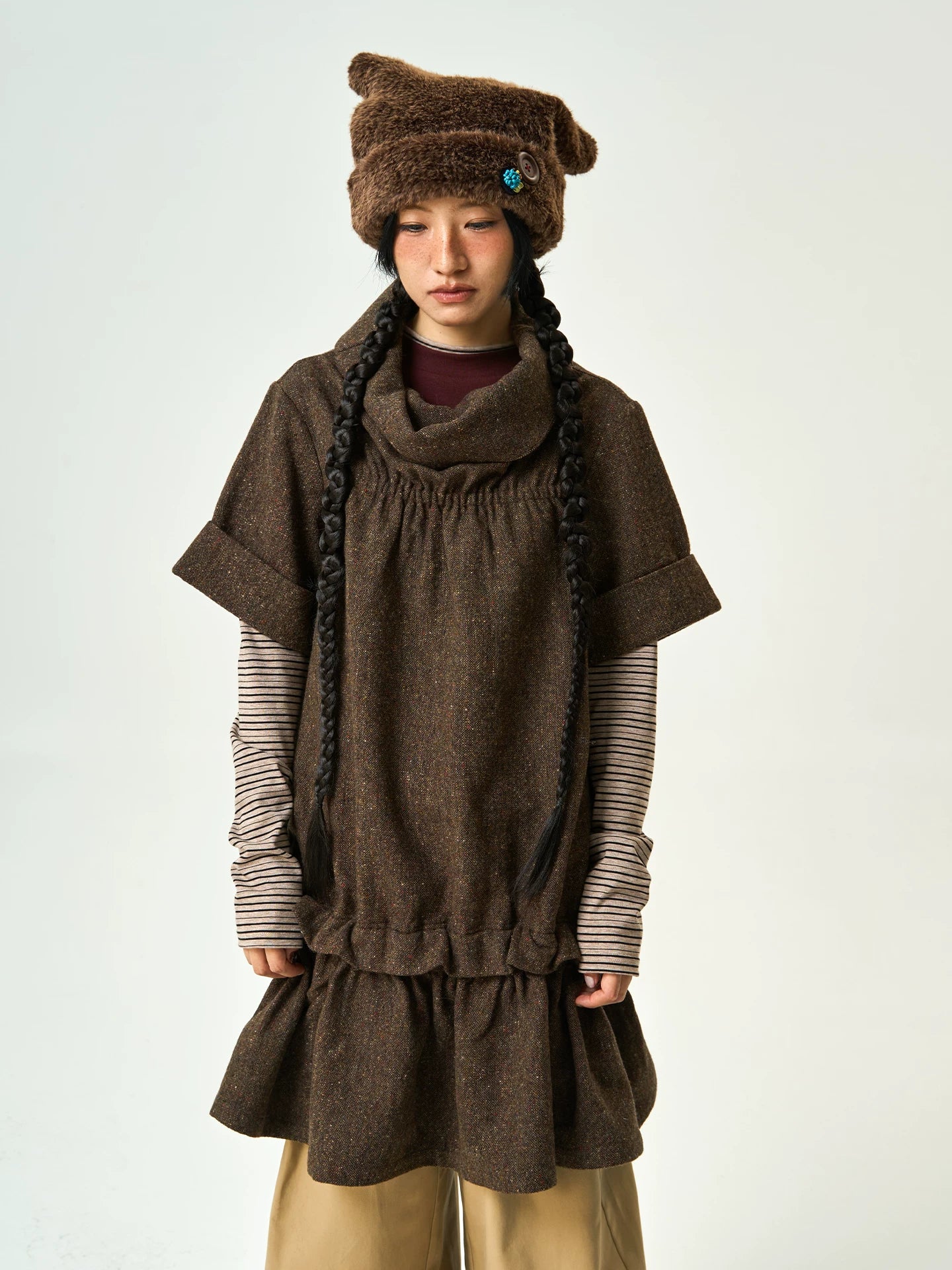 Enteralt Warm Color Point Loose Versatile Dress