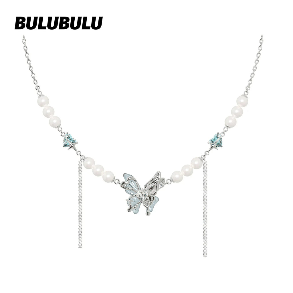 BULUBULU Pearl Chain Splicing Necklace