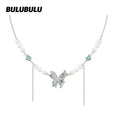 BULUBULU Pearl Chain Splicing Necklace