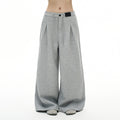 MADWITCH Vintage Drape Wide-leg Versatile Double-pleated Slacks