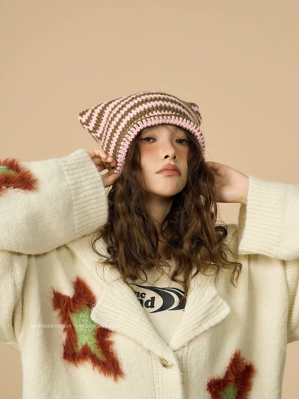 YORSOY Knitted Striped Wool Hat