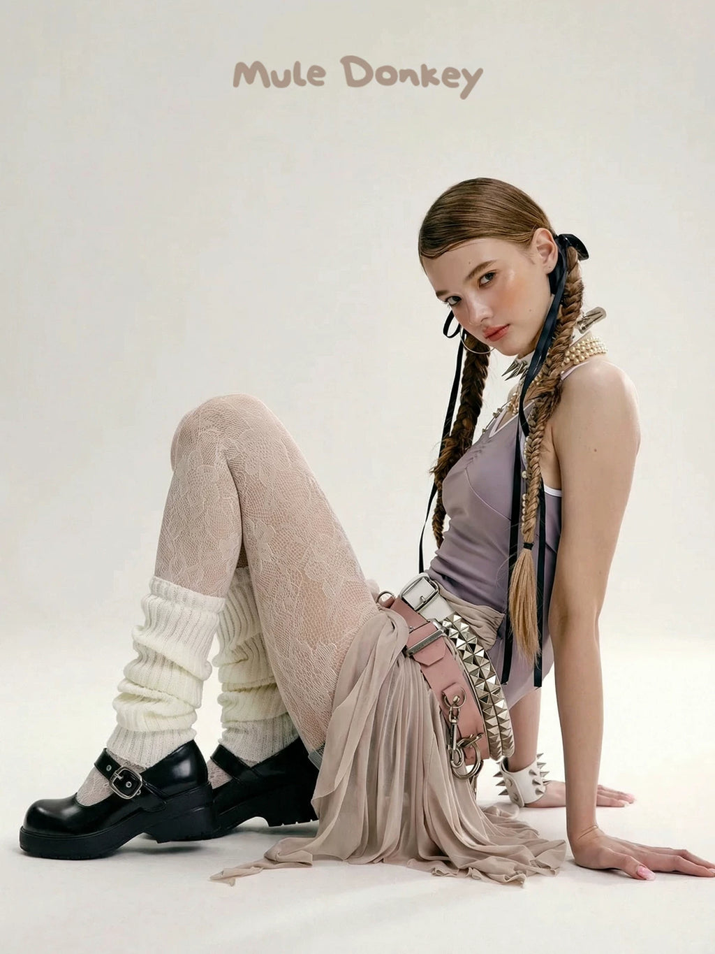 Donkey Thick-soled Sweet Little Leather Shoes