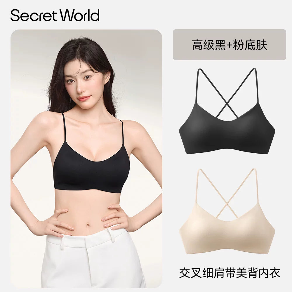SecretWorld Cross Strap Bra