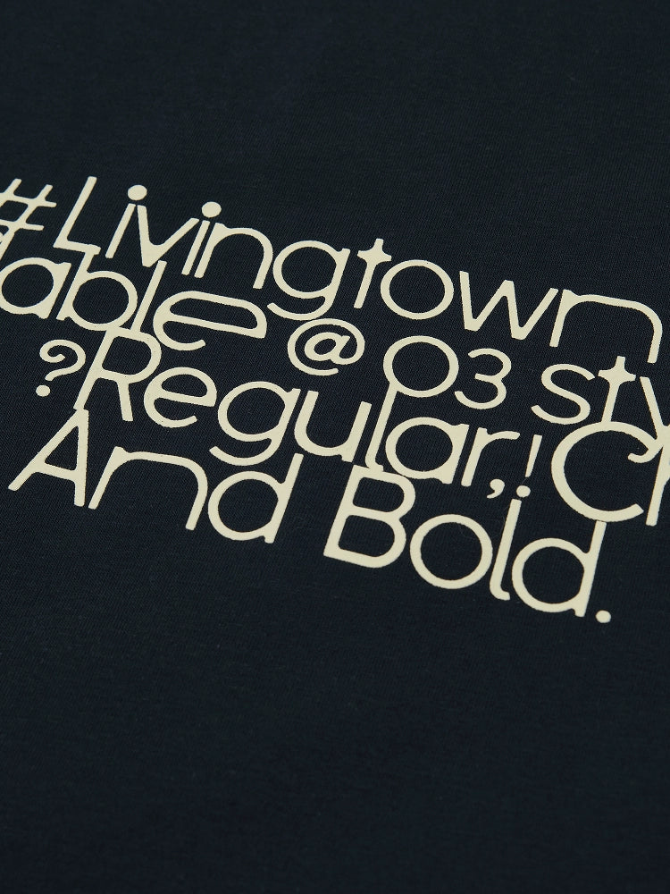 LIVINGTOWN Cool Star Font Slogan Printed Tee