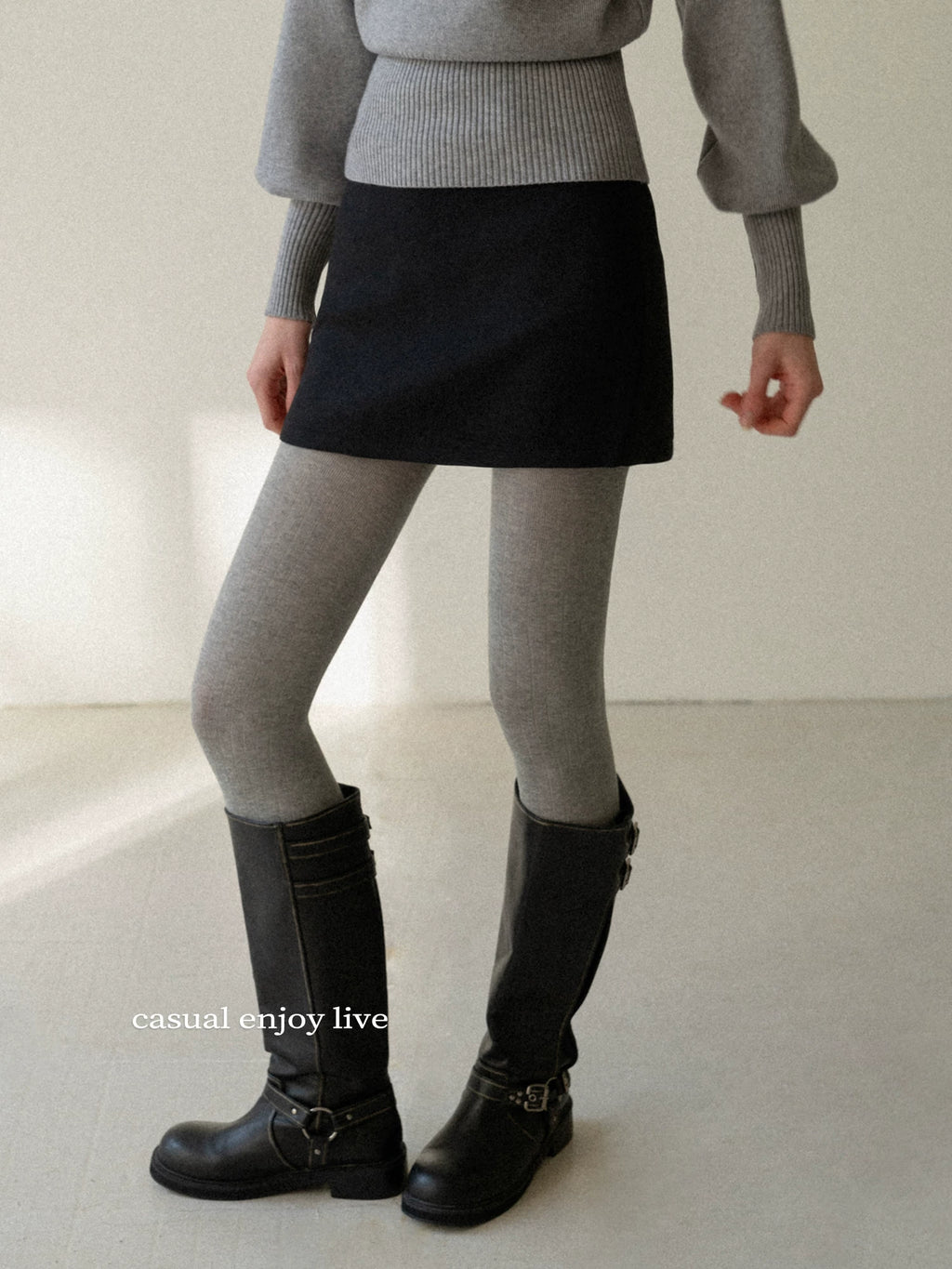 EGGKA Simple High-end Temperament Casual Skirt