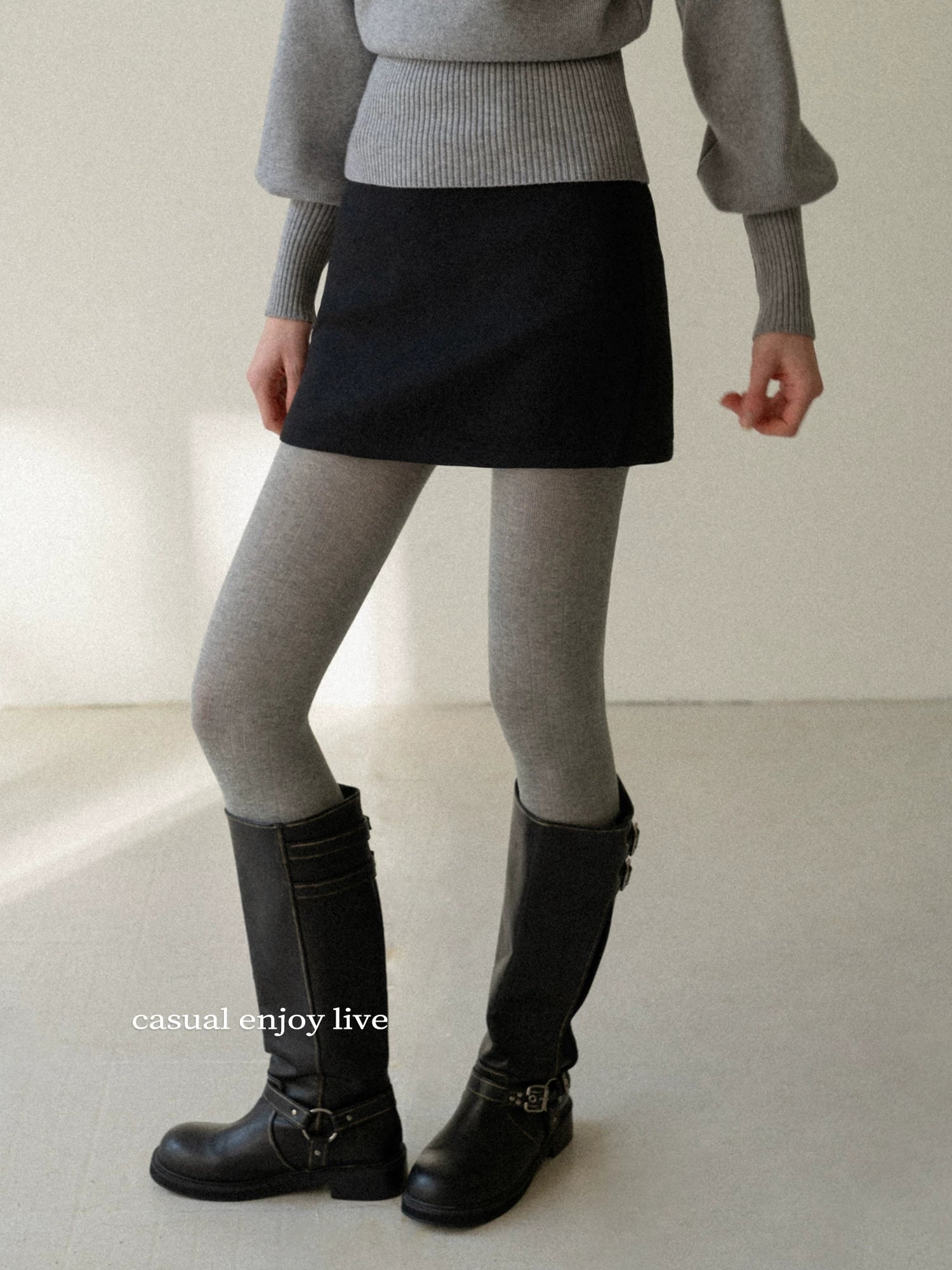 EGGKA Simple High-end Temperament Casual Skirt