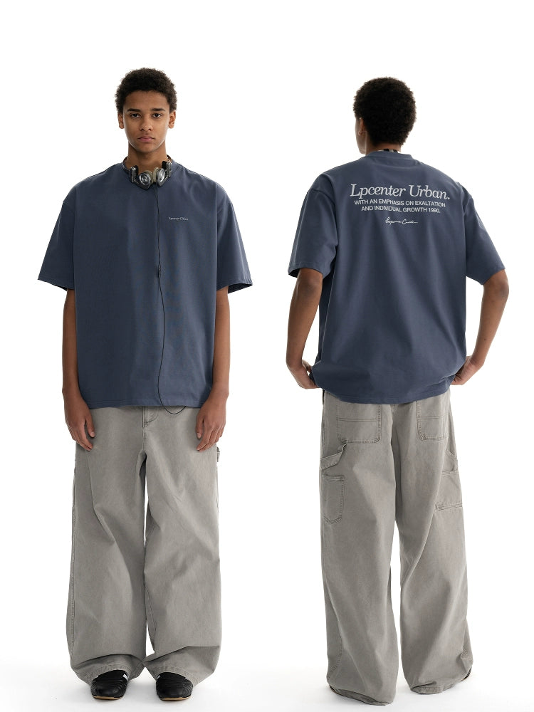Loopsoon Versatile Comfortable Back Letter Printed Tee