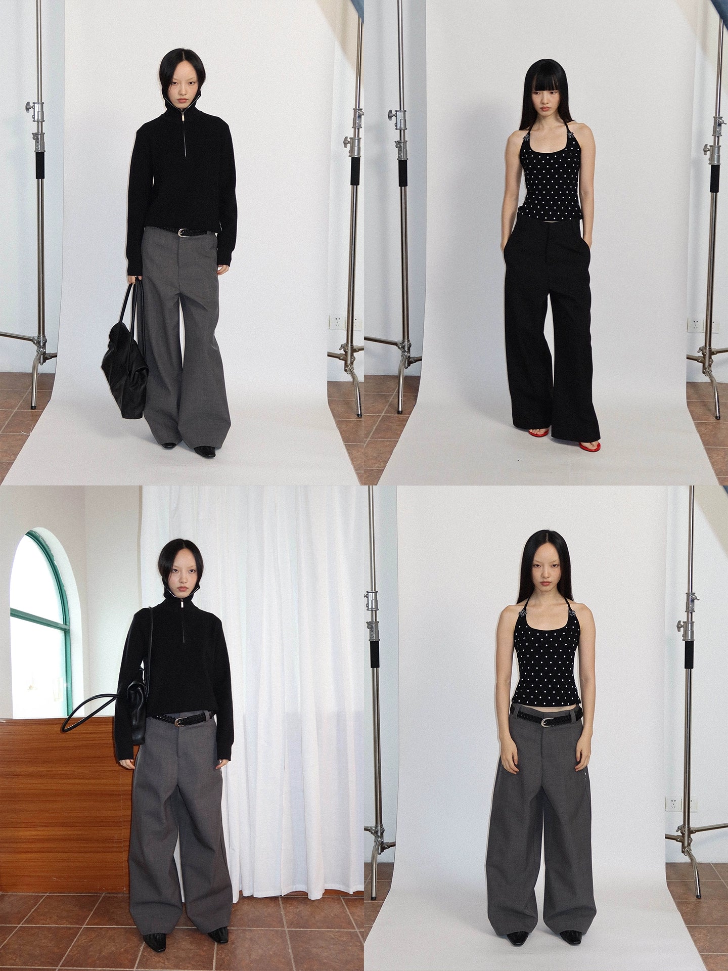 FUNKYFUN High Waist Straight Casual Trousers