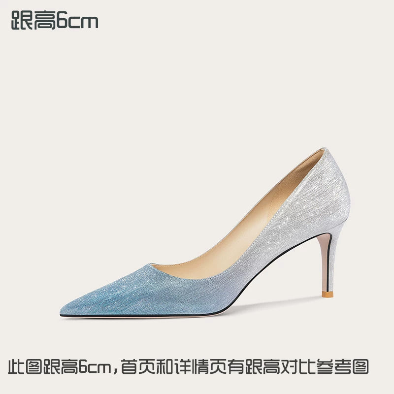 Lily Wei Gradual Change Shallow Mouth High-heeled Shoes