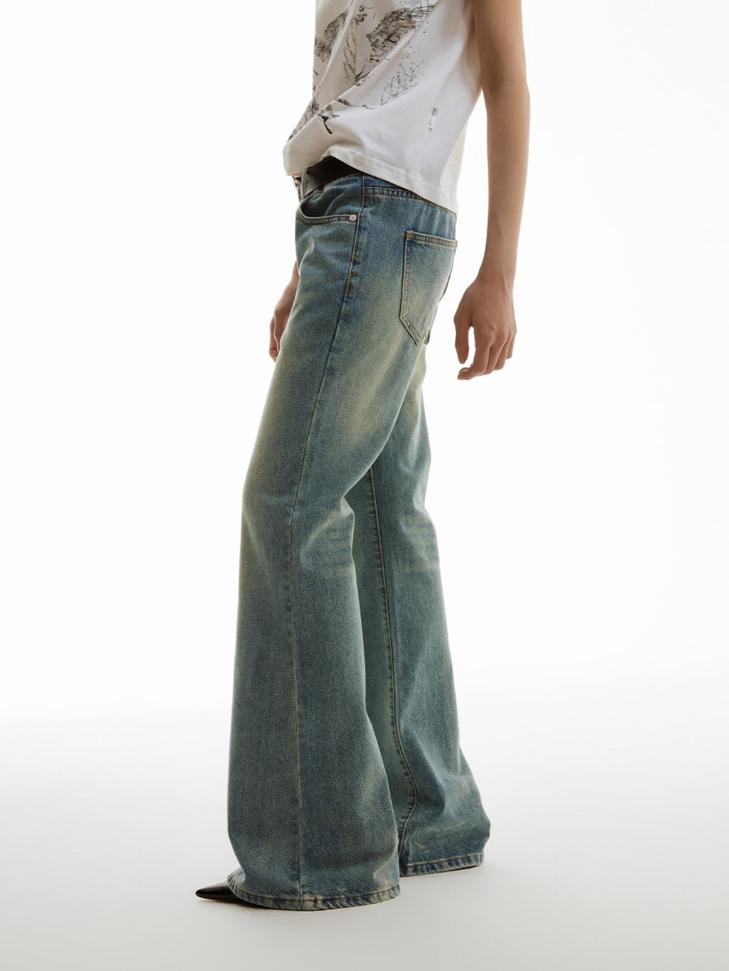 FUNKYFUN Low-rise Old Micro-flared Pants