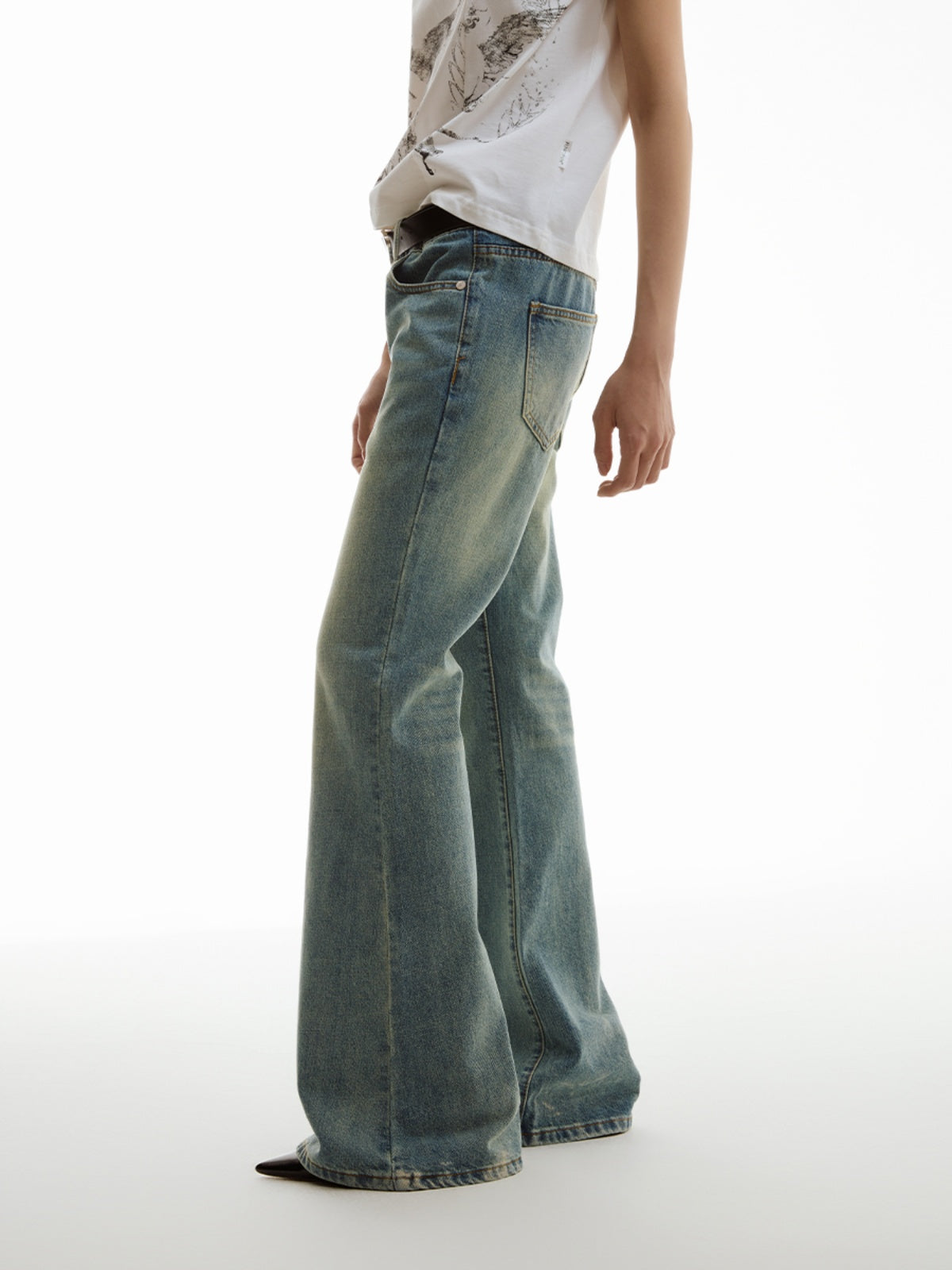 FUNKYFUN Low-rise Old Micro-flared Pants