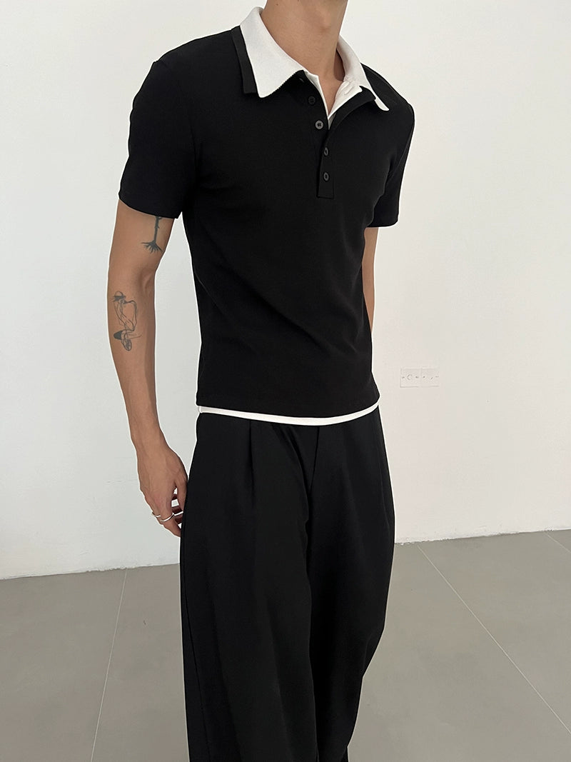 COLN Lapel Slim Polo Shirt