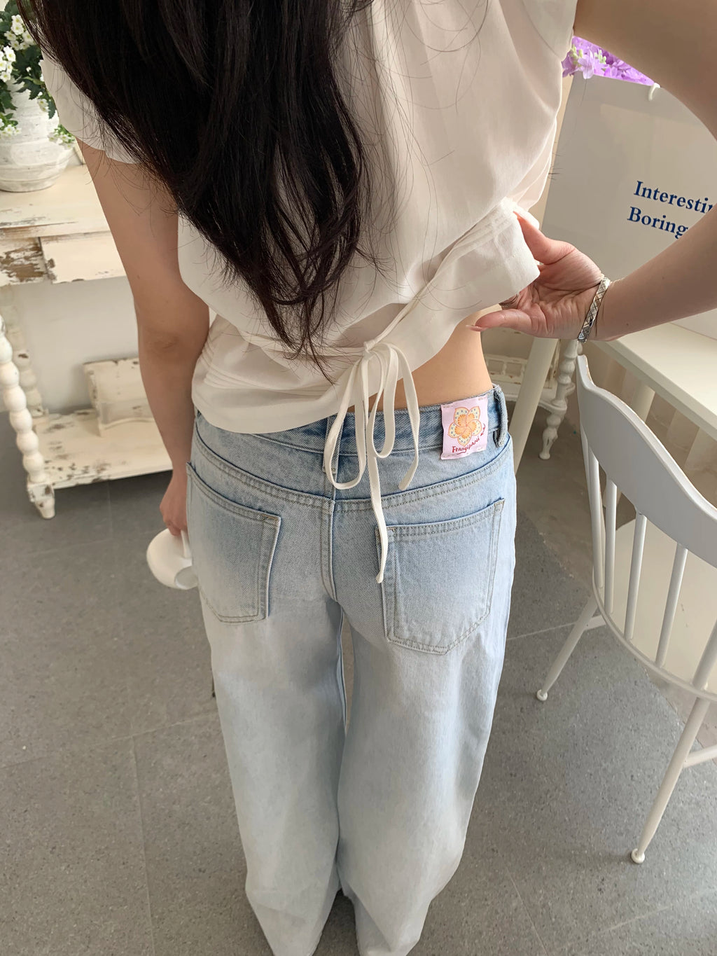 Popchee Skinny Versatile Wide Leg Jeans