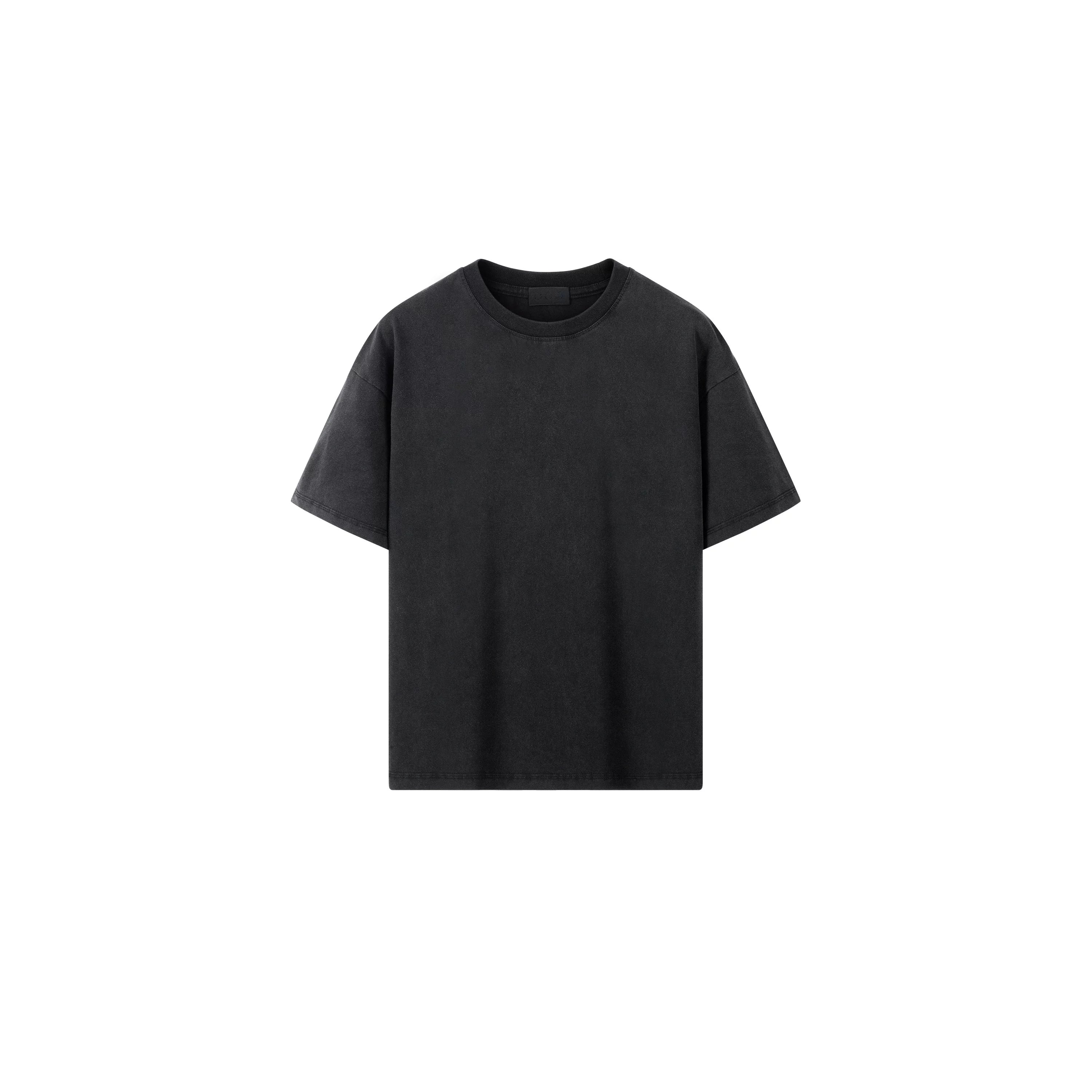 PLUS NO LOGO Washed and Old Casual Loose Tee