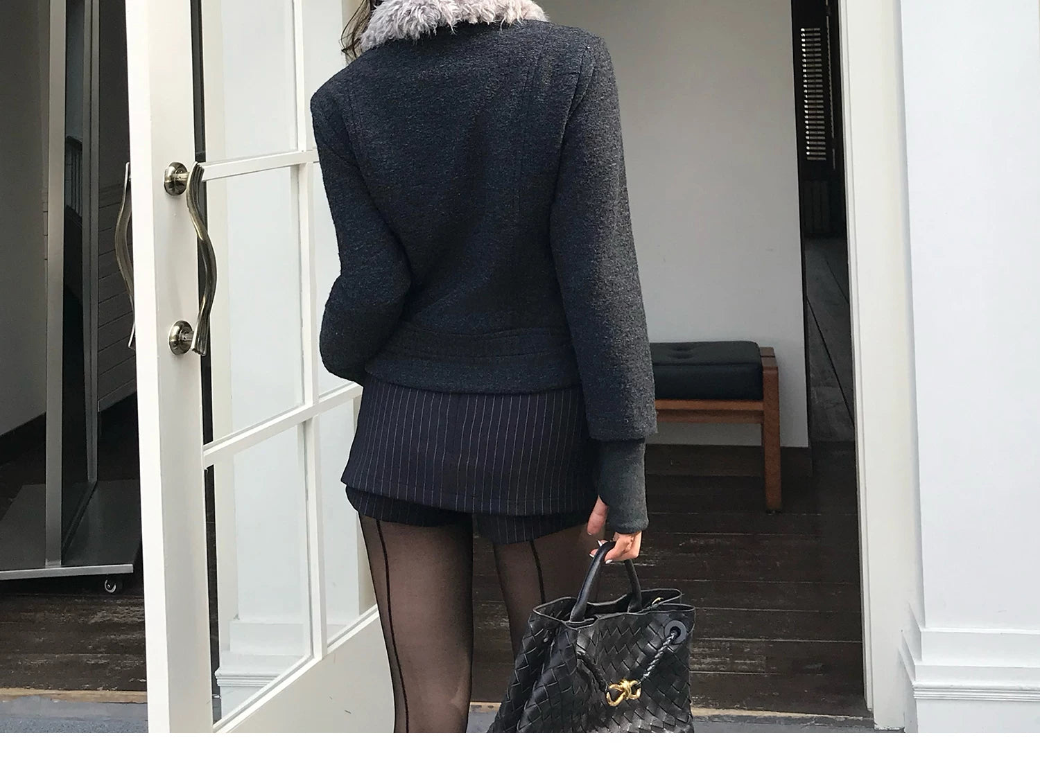 Audwyn Fleece Thickened Stand-up Collar Strap-on Slim-fit Woolen Jacket