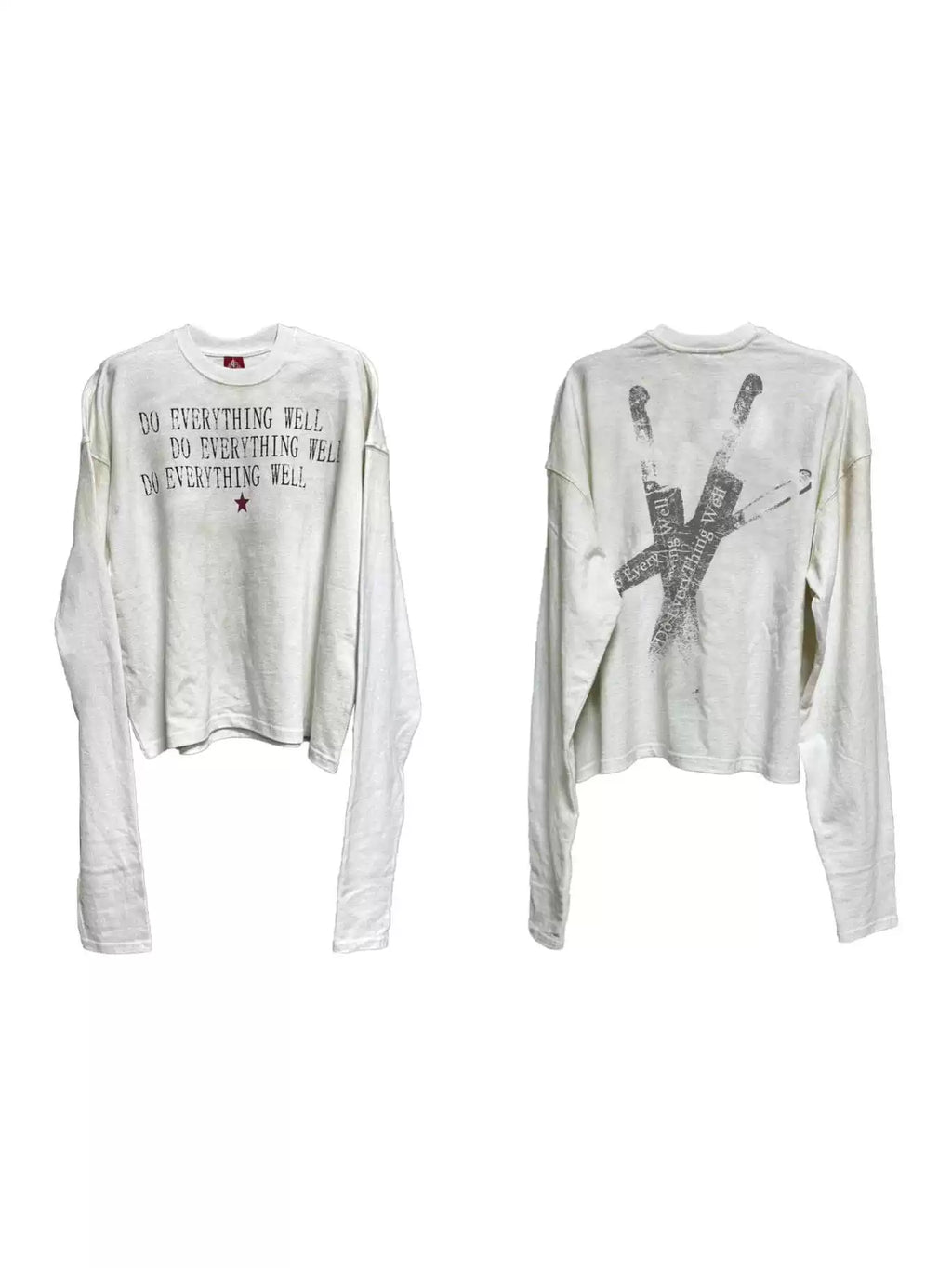 DETW-24AW red heart scalpel spray dirty water Boxy Long Sleeve Tee