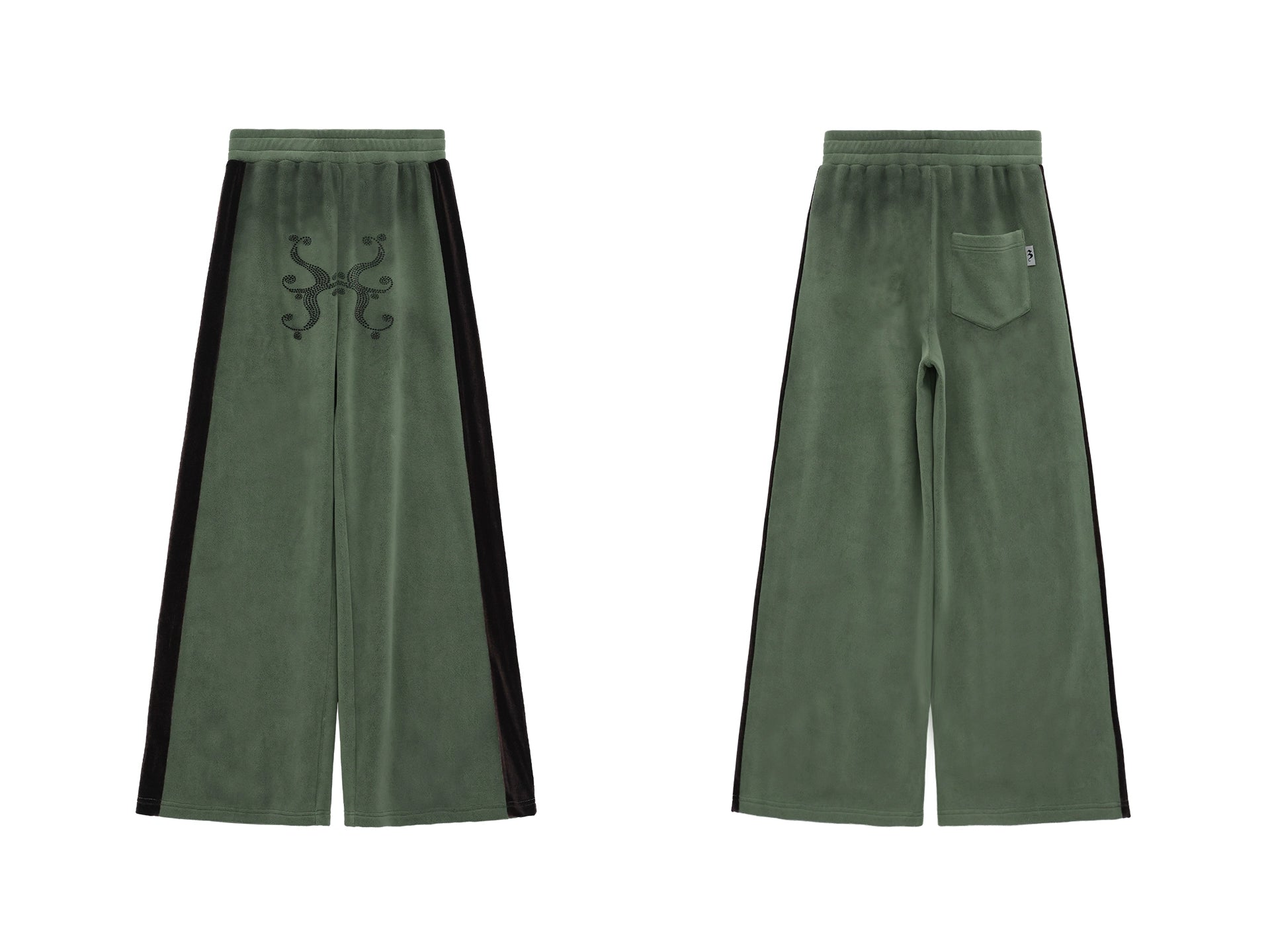 FUZZYKON Totem Print Straight Splicing Sweatpants