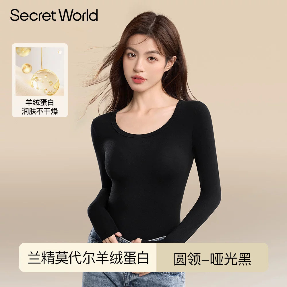 Secret World Semi-turtleneck Slim Fit Warm Inner Long Sleeve