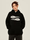 SOSER Vintage Flame Print Hooded Sweater