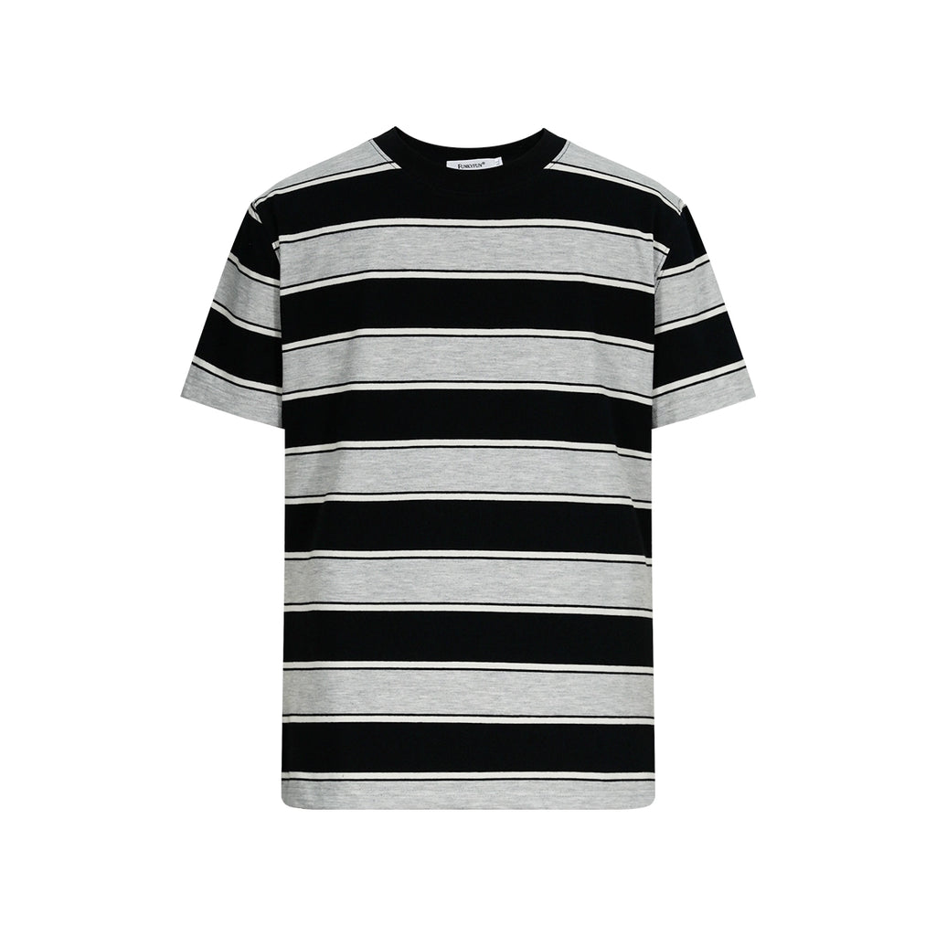 FUNKYFUN UNISEX Contrast Striped Front Shoulder Tee
