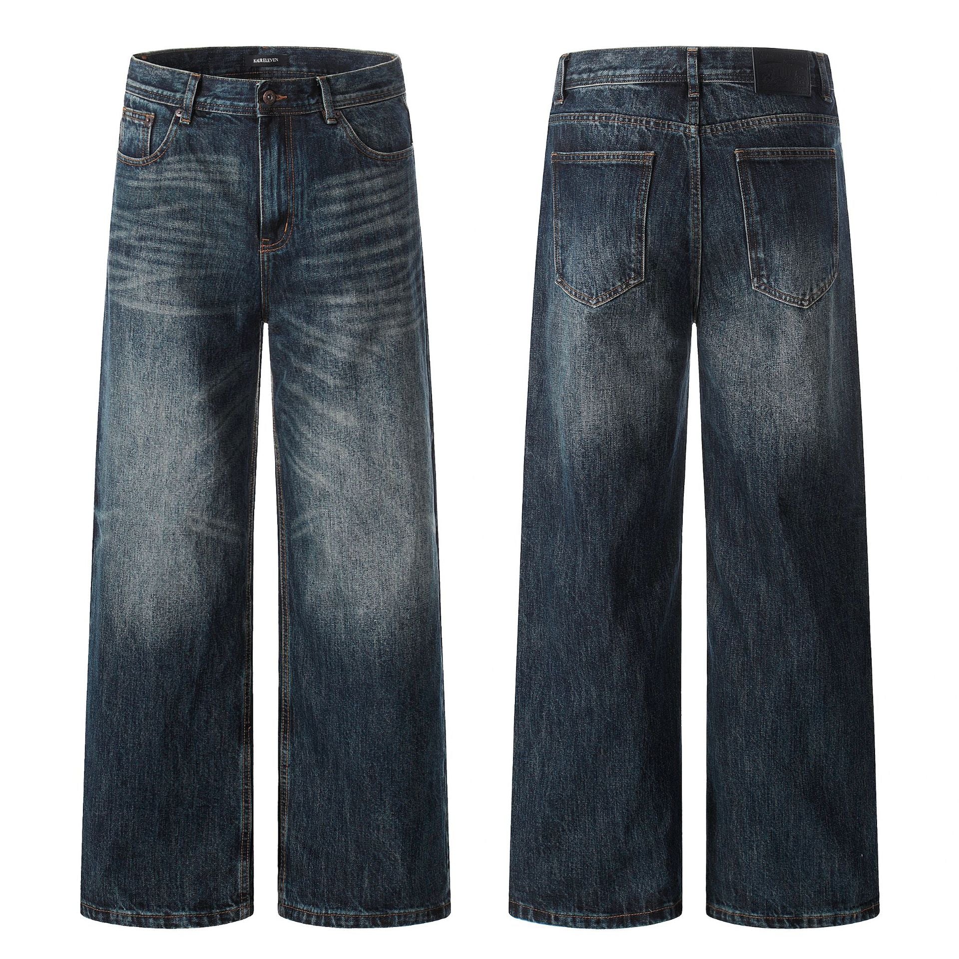 11KN Retro Loose Straight Versatile Jeans