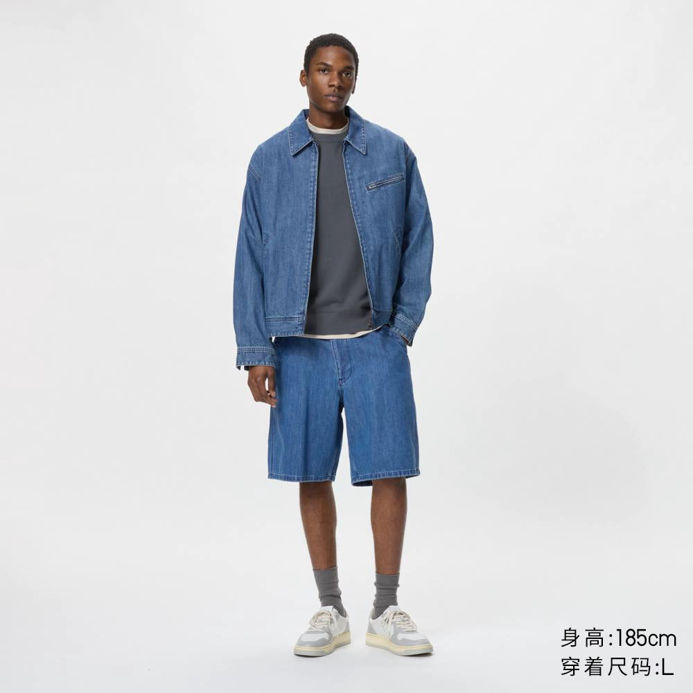 Uniqlo Men's Clothing Women's Denim Tooling Shorts/Washed Products Pants Casual Loose Pants 477165