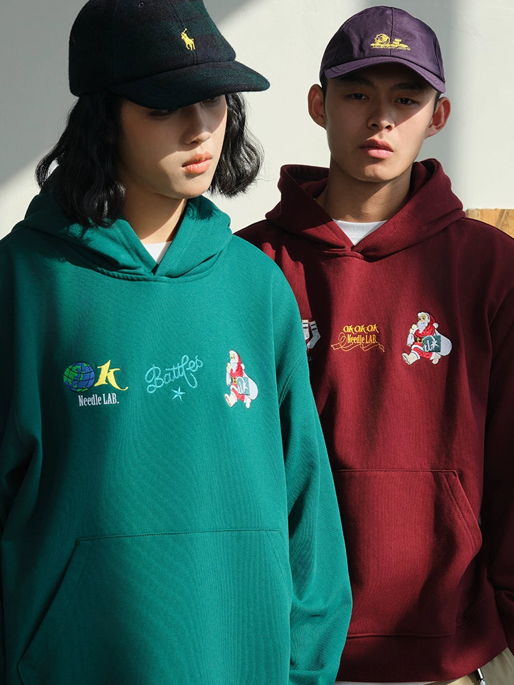 Battles Christmas Embroidered Hooded Sweater