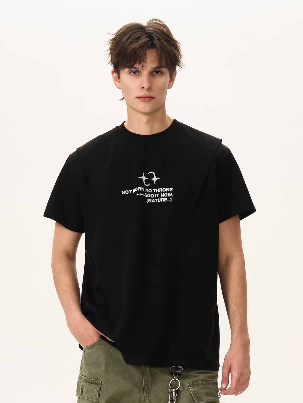 BTSG wide boxy deconstruction liquid Tee