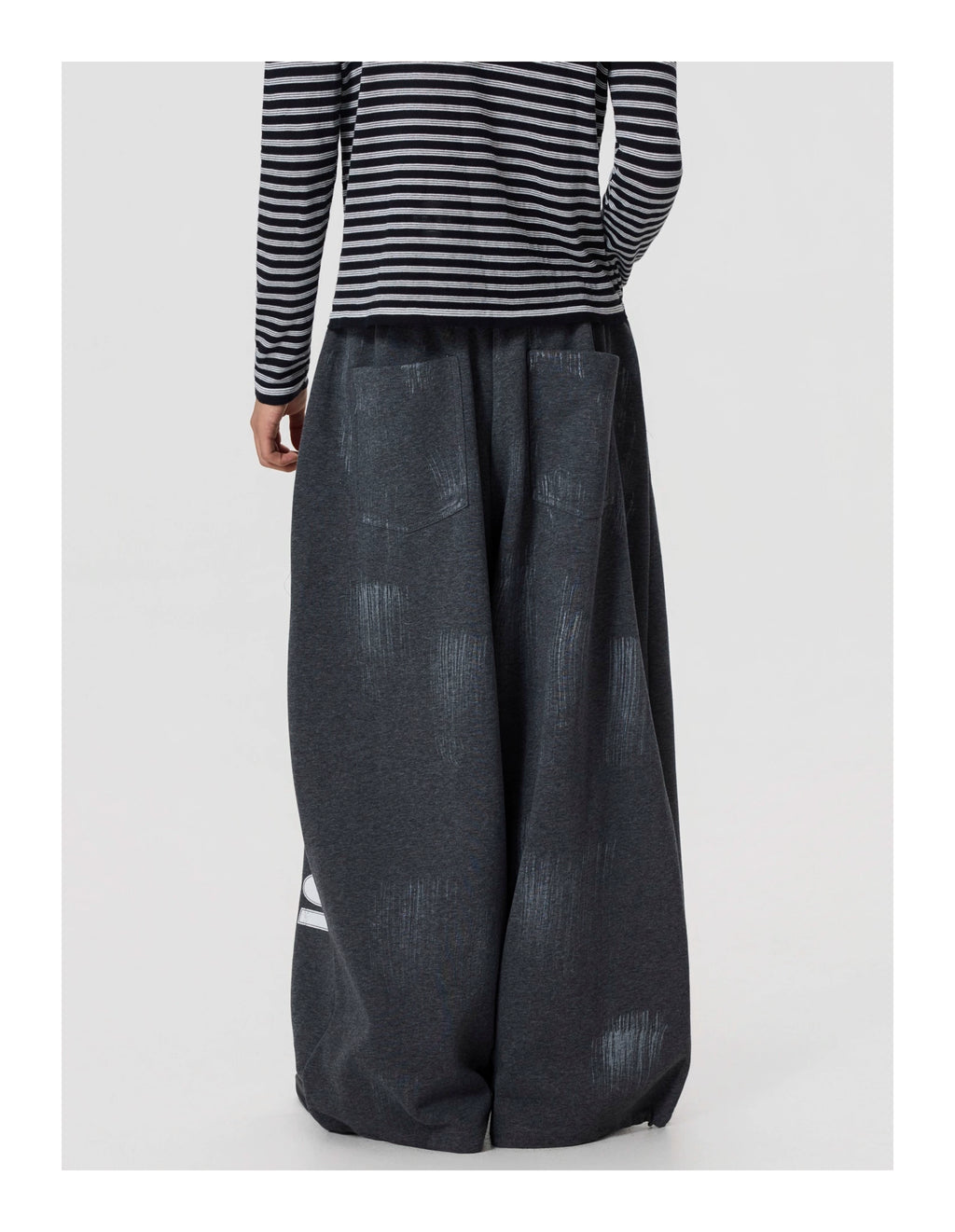 BTSG Vintage Painted Printed Wide-Leg Slacks