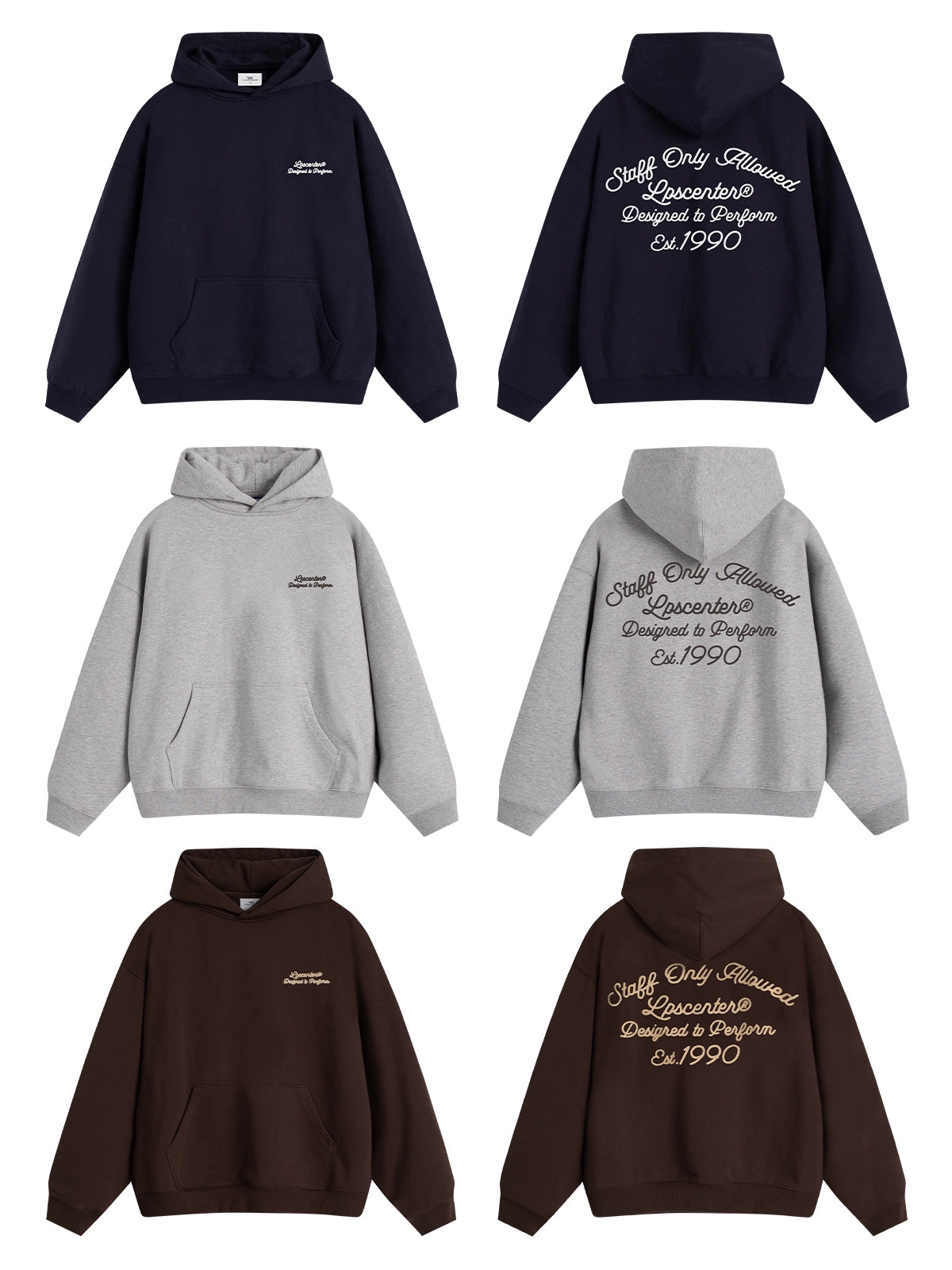 Loopsoon Front and Rear Chain Embroidered Creative Print Hooded Sweater