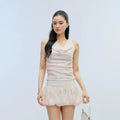 J TheChosen Embroidered Suspender Vest Dress Set