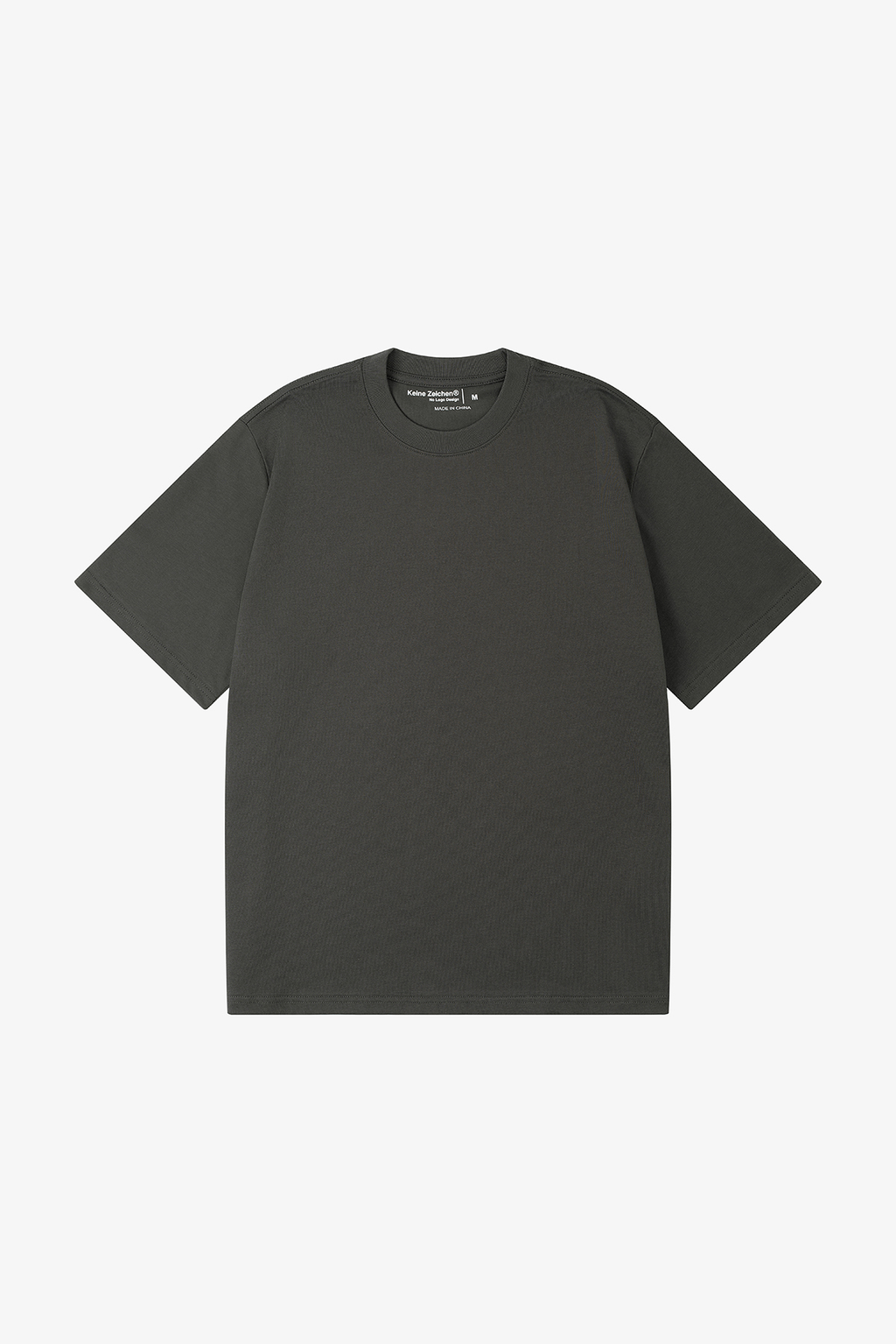 NO LOGO Short and Wide Version Round Neck Tee