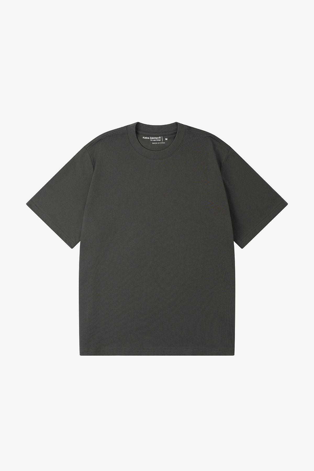 NO LOGO Short and Wide Version Round Neck Tee