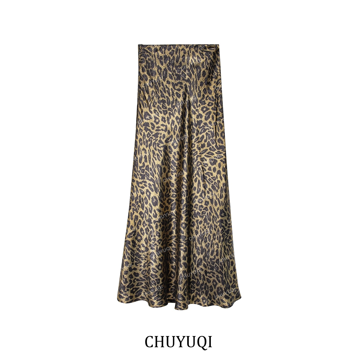 CHUYUQI A Pendulum Temperament Hip-wrapped Leopard Print Skirt
