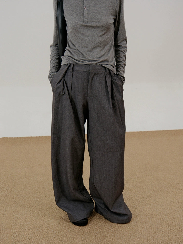 COLN Waist Folding Casual Suit Pants