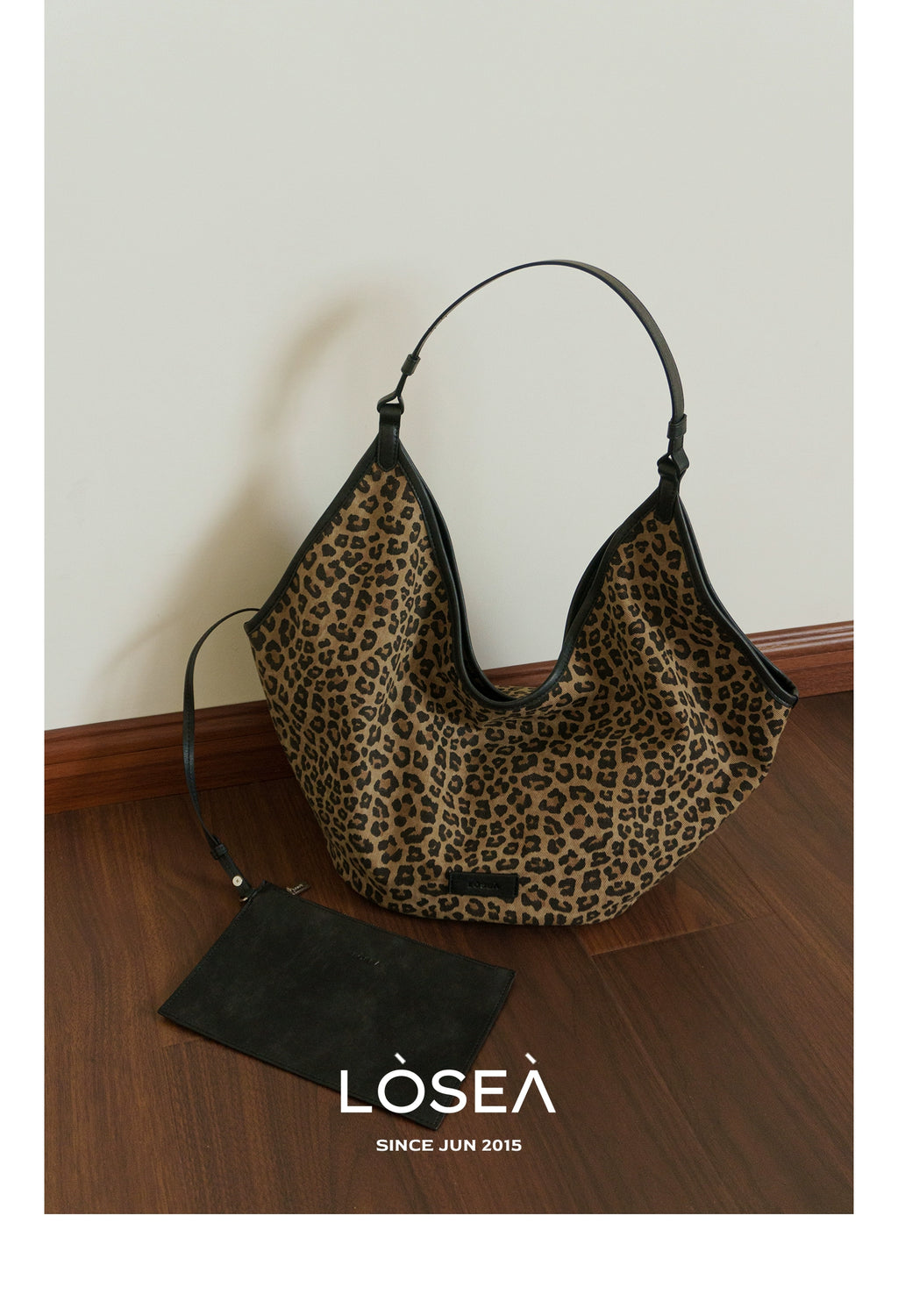 LOSEA Leopard Print Large Capacity Retro Messenger Bag