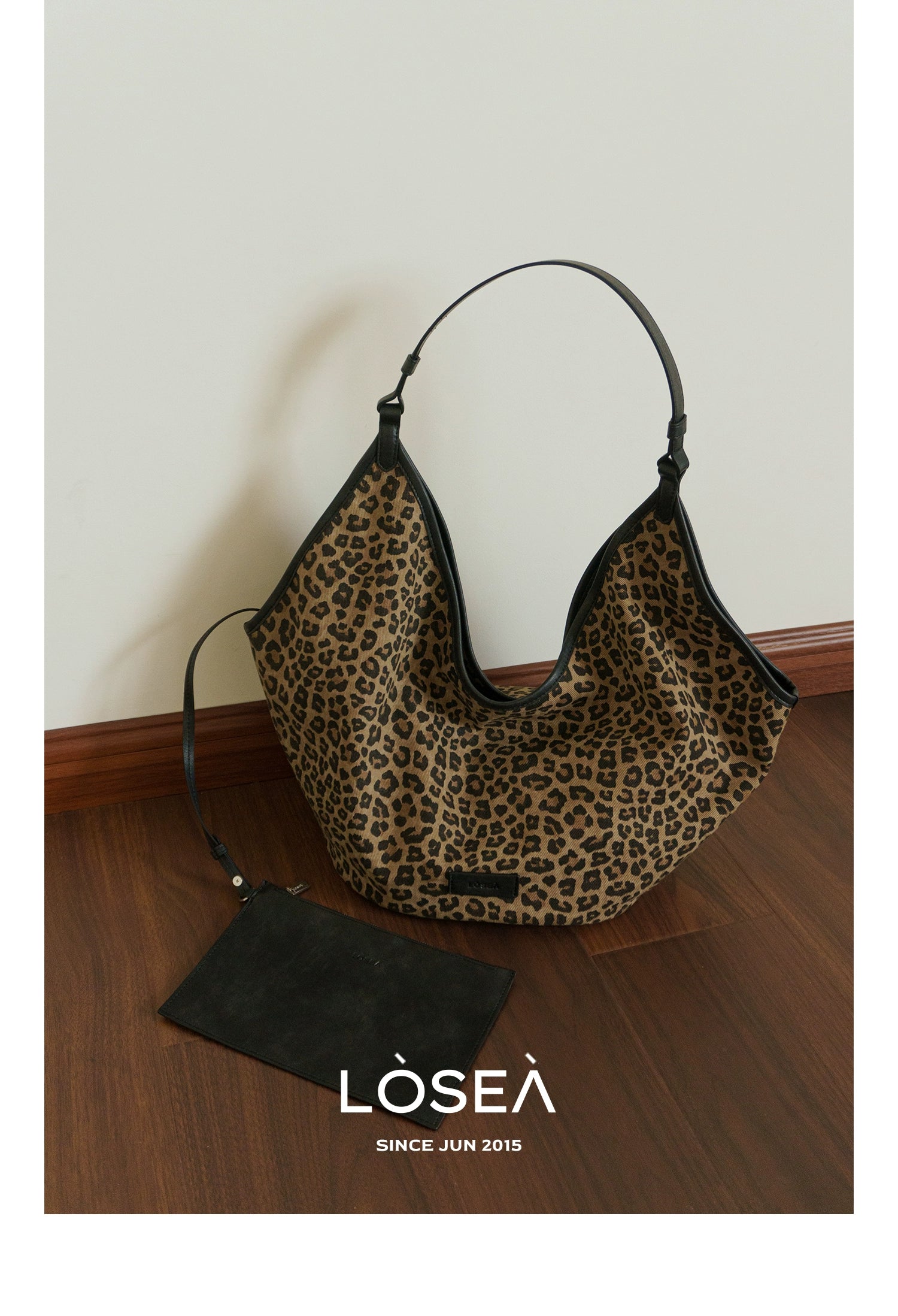 LOSEA Leopard Print Large Capacity Retro Messenger Bag