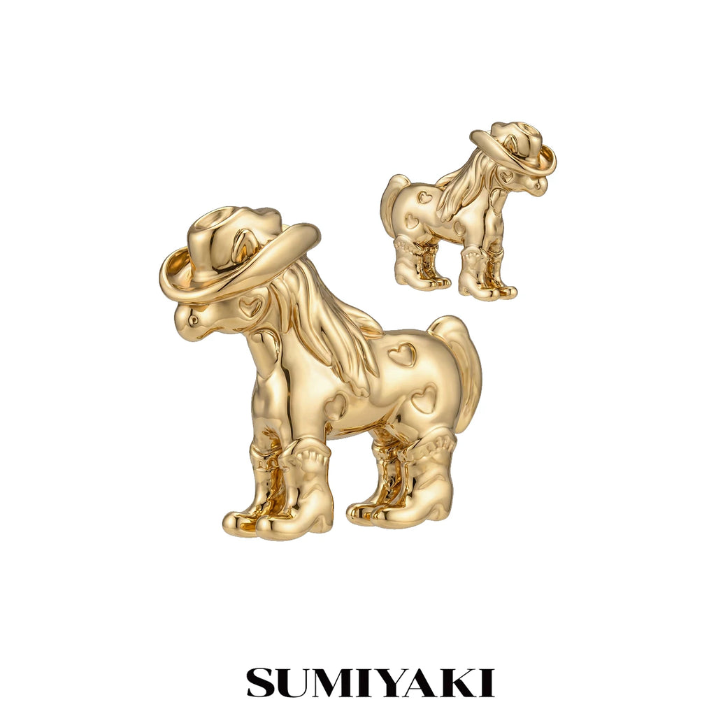 SUMIYAKI Retro Pony Cute Versatile Earrings