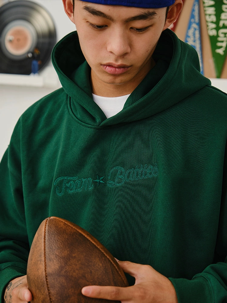 Battles Chain Embroidered Terry Hooded Sweater