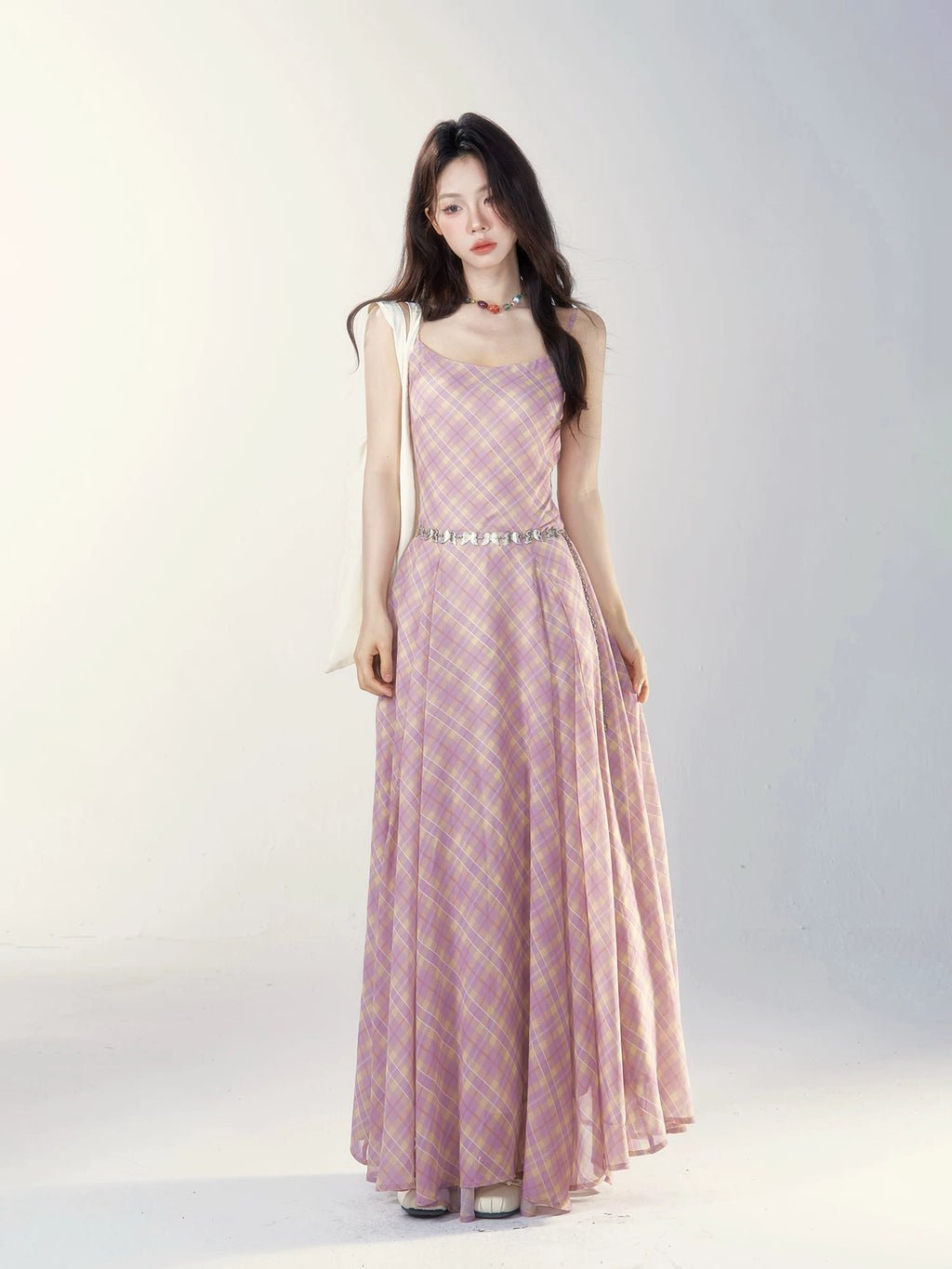Wildberry Red Plaid Waist Suspender Dress