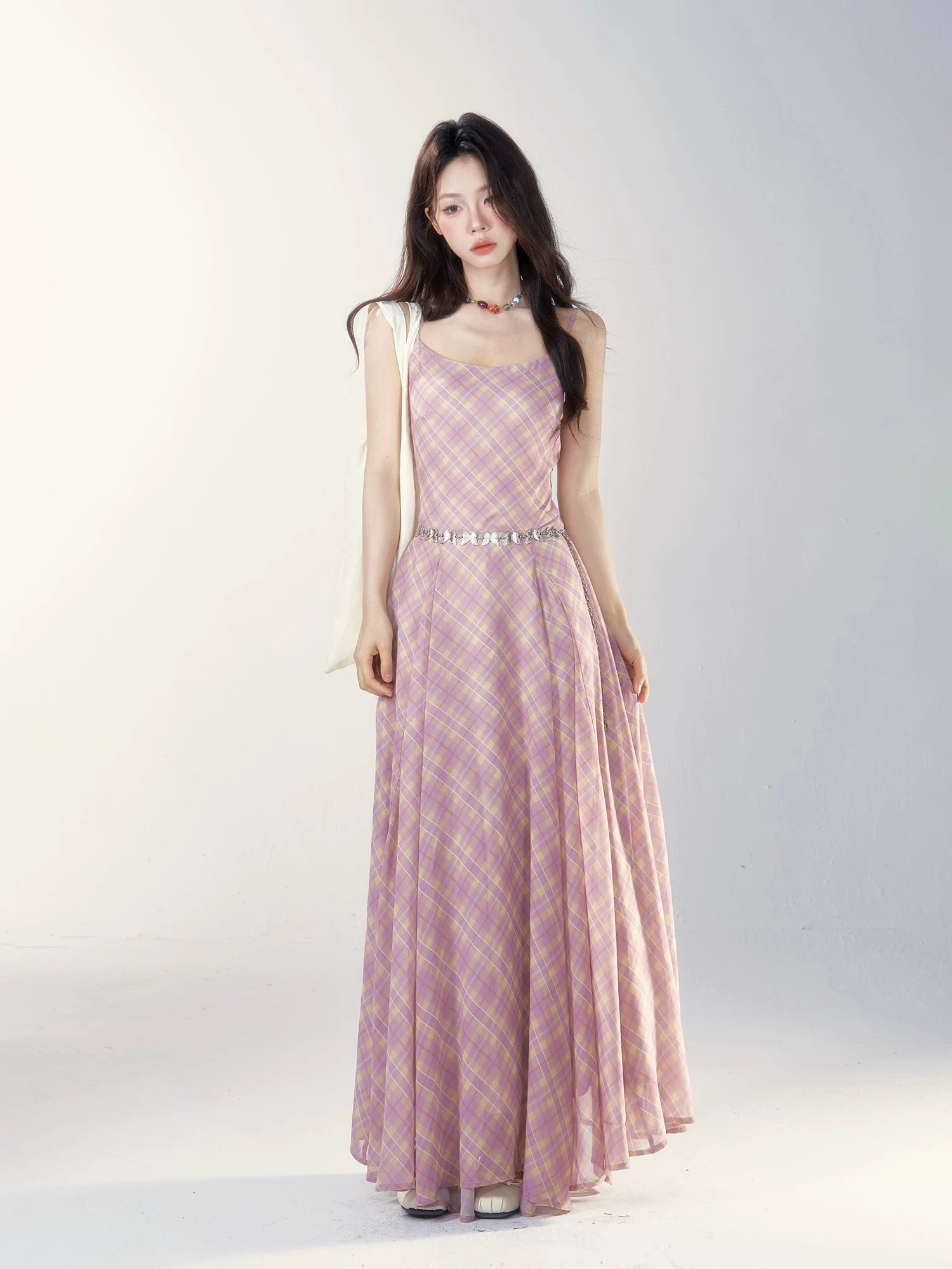 Wildberry Red Plaid Waist Suspender Dress