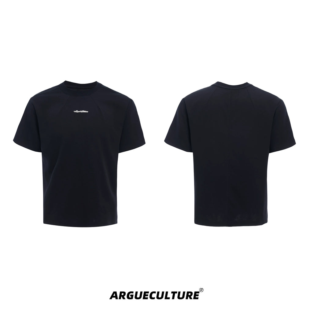 ArguECulturE Simple Round Neck Versatile Front Shoulder Tee