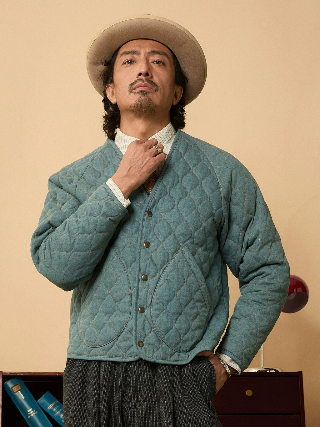 SOARIN Thermal V-neck Casual Tooling Rhombus Jacket
