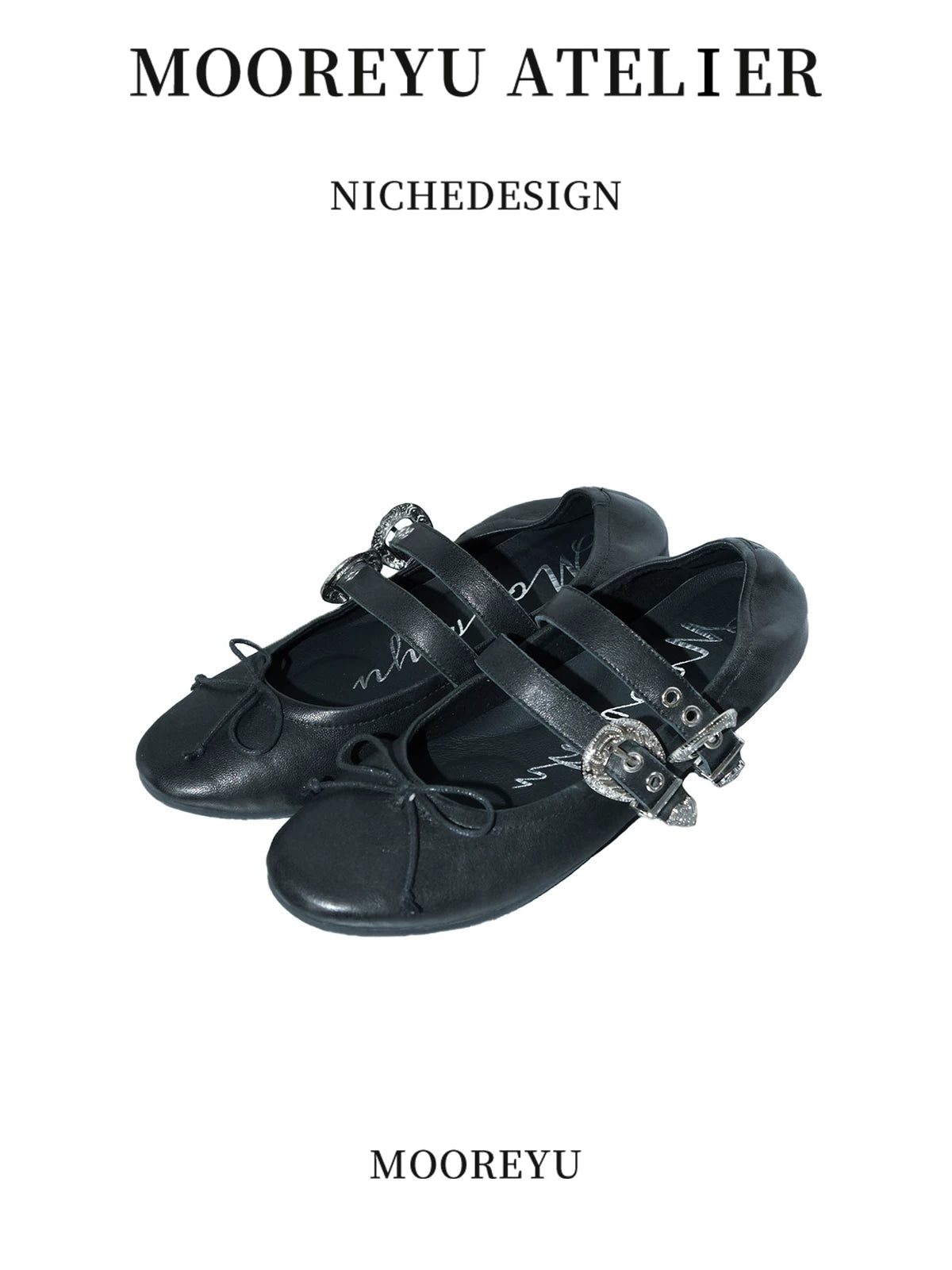 Mooreyu Bow Light Mouth Flat Shoes