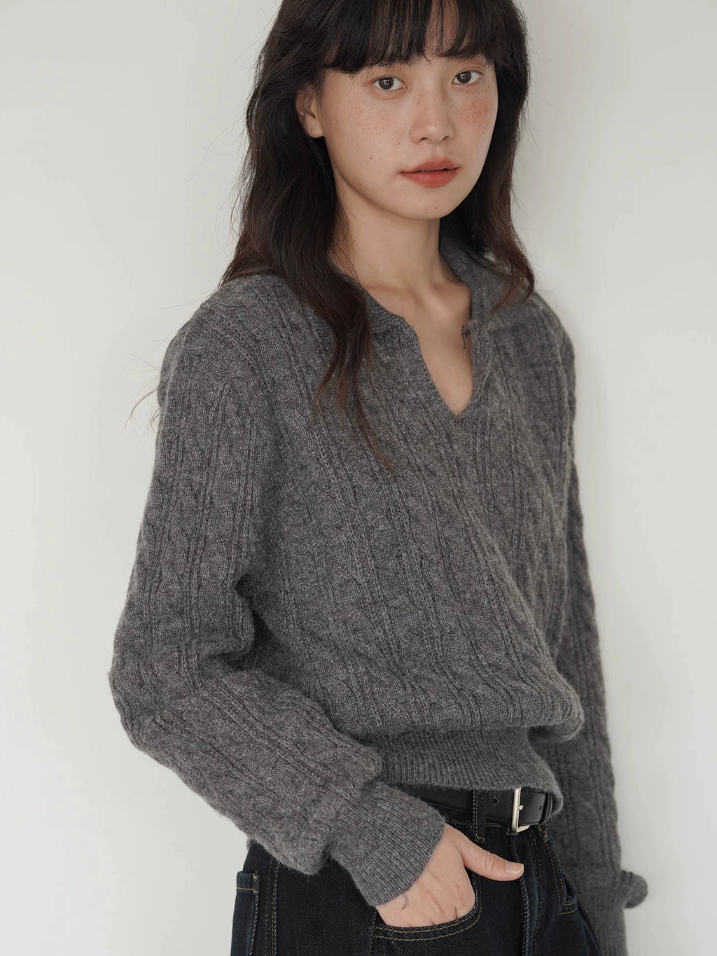 EIGHTHMONTH Vintage Polo Neck Twist Sweater
